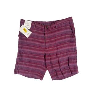 Baird McNutt Murano Alex Slim Fit 100% Linen Purple Striped Shorts Men's Sz‎ 34